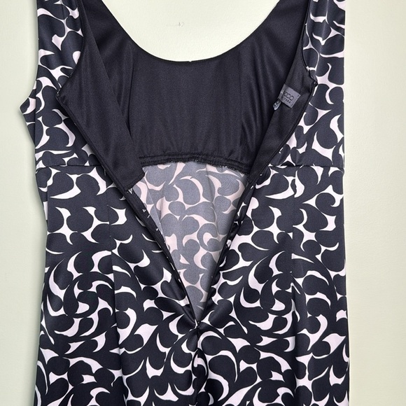 Donna Ricco Black and Off-White Abstract Print Dress - Picture 3 of 16